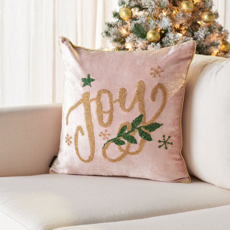 Gold best sale christmas pillow